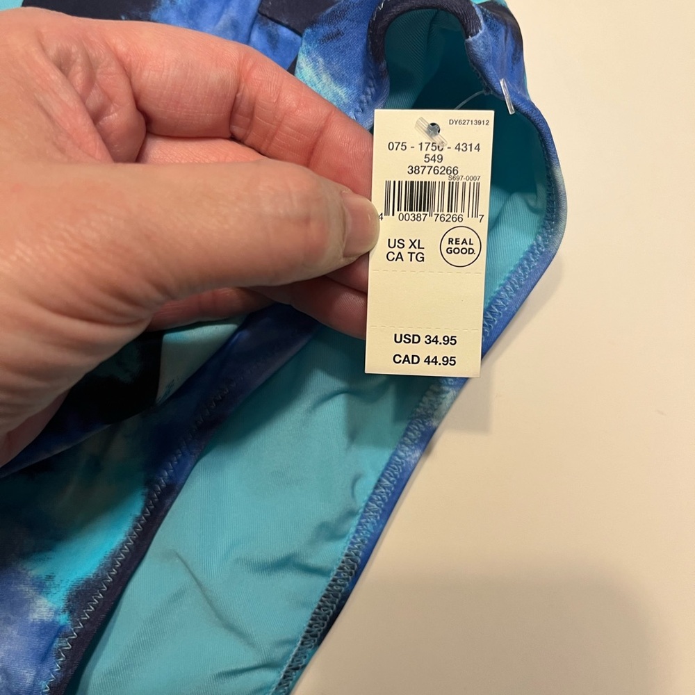 Aerie XL NWT swim suit bikini bottom blue black tie dye - Picture 4 of 7